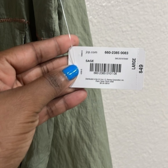 Flirtitude Windbreaker jacket olive green and pink jacket size Large - Picture 4 of 15